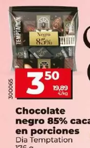 Oferta de Dia Temptation - Chocolate Negro 85% Cacao En Porciones por 3,5€ en Dia