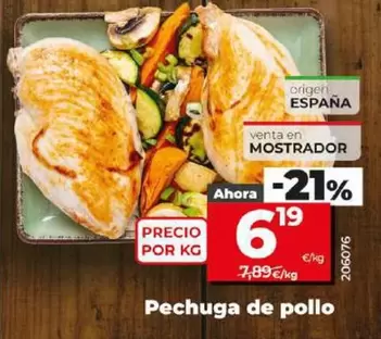 Oferta de Pechuga De Pollo por 6,19€ en Dia