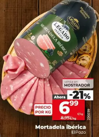 Oferta de El Pozo - Mortadela Iberica por 6,99€ en Dia