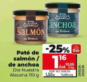 Oferta de Dia Nuestra Alacena - Paté De Salmon / De Anchoa  por 1,16€ en Dia