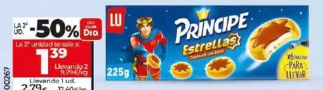 Oferta de Lu - Galletas Príncipe Estrellas De Chocolate Con Leche  por 2,79€ en Dia
