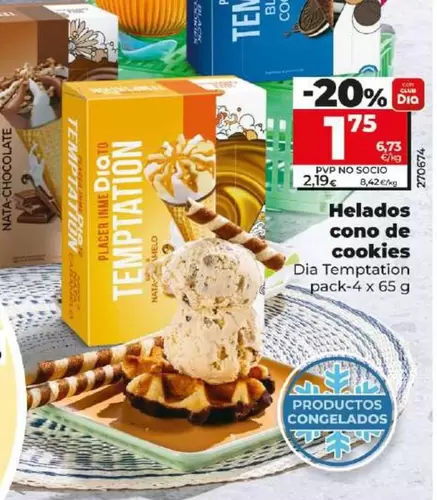 Oferta de Dia Temptation - Helados Cono De Cookies por 1,75€ en Dia