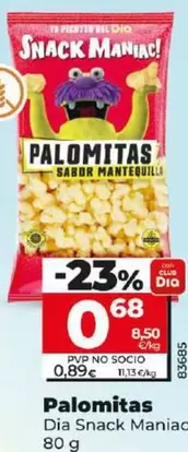 Oferta de Dia Snack Maniac - Palomitas por 0,68€ en Dia