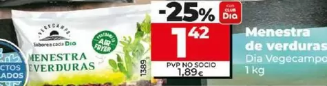 Oferta de Dia Vegecampo - Menestra De Verduras 1 Kg por 1,42€ en Dia