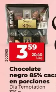 Oferta de Dia Temptation - Chocolate Negro 85% Cacao En Porciones por 3,59€ en Dia