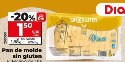 Oferta de El Molino De Dia - Pan De Molde Sin Gluten por 1,5€ en Dia