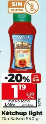 Oferta de Dia Salseo - Kétchup Light por 1,19€ en Dia