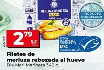 Oferta de Dia Mari Marinera - Filetes De Merluza Rebozada Al Huevo 340 G por 2,79€ en Dia