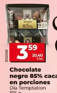 Oferta de Dia Temptation - Chocolate Negro 85% Cacao En Porciones  por 3,59€ en Dia