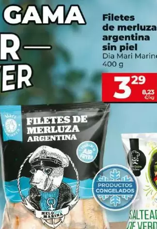 Oferta de Dia Mari Marinera - Filetes De Merluza Argentina Sin Piel  por 3,29€ en Dia