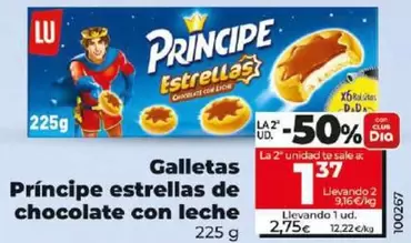 Oferta de Lu - Galletas Príncipe Estrellas De Chocolate Con Leche por 2,75€ en Dia