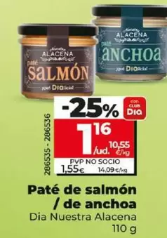 Oferta de Dia Nuestra Alacena - Paté De Salmon / De Anchoa por 1,16€ en Dia