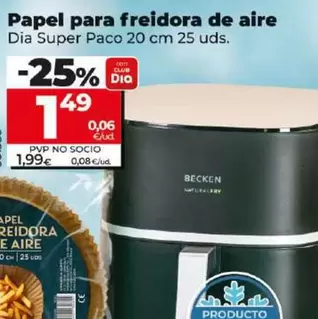 Oferta de Dia Super Paco - Papel Para Freidora De Aire por 1,49€ en Dia