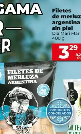 Oferta de Dia Mari Marinera - Filetes De Merluza Argentina Sin Piel  por 3,29€ en Dia