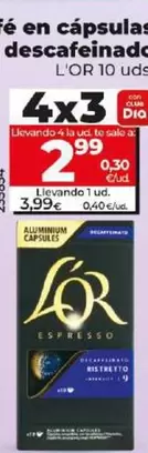 Oferta de L'Or - Café En Cápsulas Ristretto Descafeinado  por 3,99€ en Dia