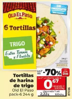 Oferta de Old El Paso - Tortillas De Harina De Trigo por 2,22€ en Dia