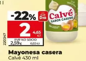 Oferta de Calvé - Mayonesa Casera  por 2€ en Dia