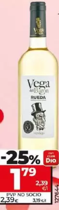 Oferta de Vega Del Barón - Vino Blanco Verdejo D.O. Rueda por 1,79€ en Dia