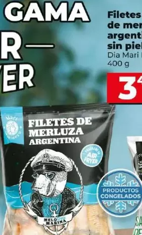 Oferta de Dia Mari Marinera - Filetes De Merluza Argentina Sin Piel  por 3,49€ en Dia