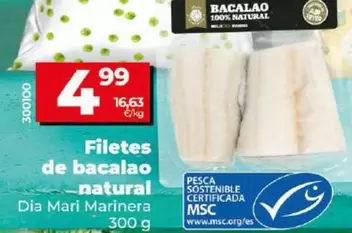 Oferta de Dia Mari Marinera - Filetes De Bacalao Natural por 4,99€ en Dia