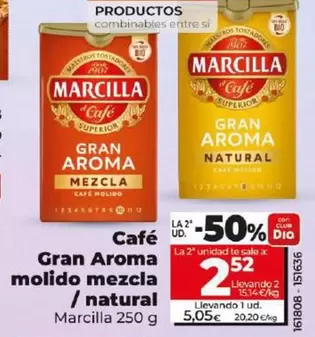 Oferta de Marcilla - Café Gran Aroma Molido Mezcla / Natural por 5,05€ en Dia