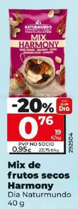Oferta de Dia Naturmundo - Mix De Frutos Secos Harmony  por 0,76€ en Dia