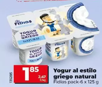 Oferta de Fidias - Yogur Al Estilo Griego Natural  por 1,85€ en Dia