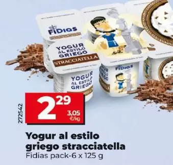 Oferta de Fidias - Yogur Al Estilo Griego Stracciatella por 2,29€ en Dia