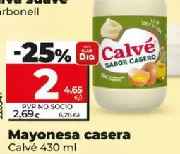 Oferta de Calvé - Mayonesa Casera  por 2€ en Dia