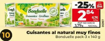 Oferta de Bonduelle - Guisantes Al Natural Muy Finos  por 2,84€ en Dia