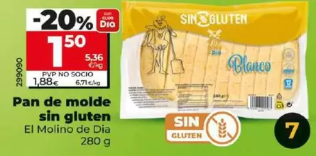 Oferta de El Molino De Dia - Pan De Molde Sin Gluten  por 1,5€ en Dia