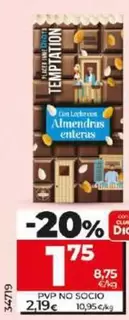 Oferta de Dia Temptation - Chocolate Superior Con Leche Y Almendras por 1,75€ en Dia