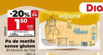Oferta de El Molino De Dia - Pan De Molde Sin Gluten  por 1,5€ en Dia