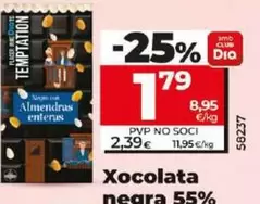 Oferta de Dia Temptation - Chocolate Negro 55% Cacao Con Almendras por 1,79€ en Dia