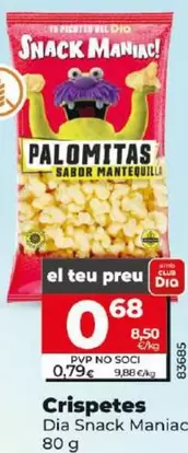 Oferta de Dia Snack Maniac - Palomitas Dia Snack Maniac  por 0,68€ en Dia