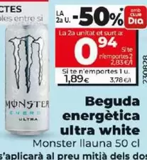 Oferta de Monster - Bebida Energética Ultra White  por 1,89€ en Dia