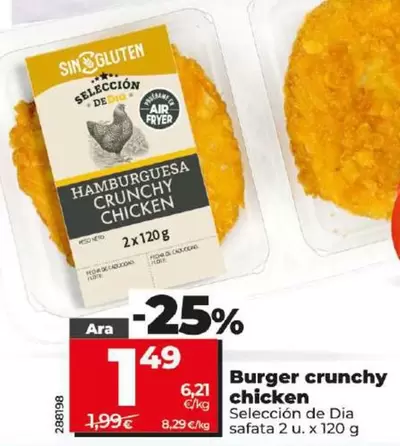 Oferta de Seleccion De Dia - Burger Crunchy Chicken por 1,49€ en Dia