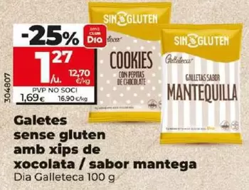 Oferta de Dia Galleteca - Galletas Sin Gluten Con Pepitas De Chocolate por 1,27€ en Dia