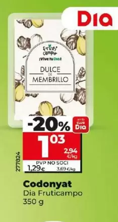 Oferta de Dia Fruticampo - Dulce De Membrillo  por 1,03€ en Dia