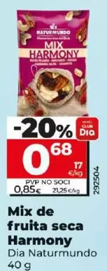 Oferta de Dia Naturmundo - Mix De Frutos Secos Harmony  por 0,68€ en Dia