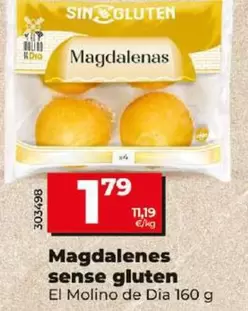 Oferta de El Molino De Dia - Magdalenas Sin Gluten  por 1,79€ en Dia
