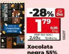 Oferta de Dia Temptation - Chocolate Negro 55% Cacao Con Almendras por 1,79€ en Dia