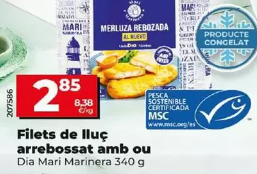 Oferta de Dia Mari Marinera - Filetes De Merluza Rebozada Al Huevo por 2,85€ en Dia