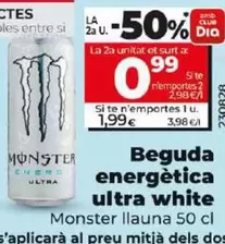 Oferta de Monster - Bebida Energética Ultra White  por 1,99€ en Dia