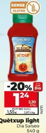 Oferta de Dia Salseo - Kétchup Light  por 1,24€ en Dia