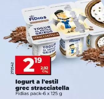 Oferta de Fidias - Yogur Al Estilo Griego Stracciatella  por 2,19€ en Dia