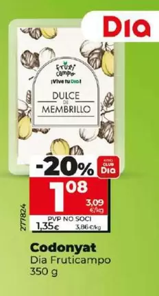 Oferta de Dia Fruticampo - Dulce De Membrillo  por 1,08€ en Dia