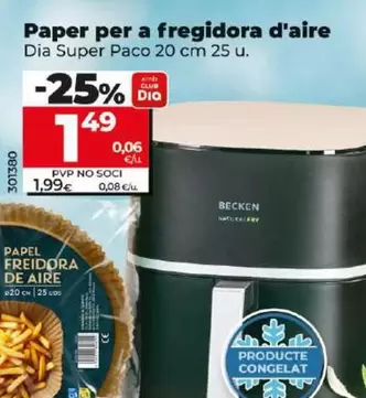 Oferta de Dia Super Paco - Papel Para Freidora De Aire por 1,49€ en Dia