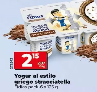 Oferta de Fidias - Yogur Al Estilo Griego Stracciatella  por 2,15€ en Dia