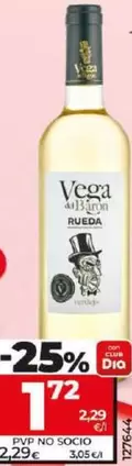 Oferta de Vega Del Barón - Vino Blanco Verdejo D.O. Rueda  por 1,72€ en Dia